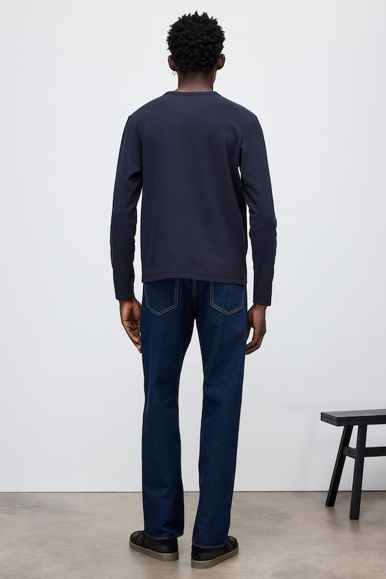 HM Langarmshirt Mit Waffelstruktur In Regular Fit