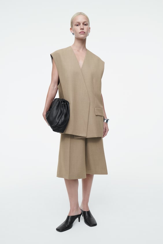 HM LANGE TWILL-WESTE AUS WOLL-MIX