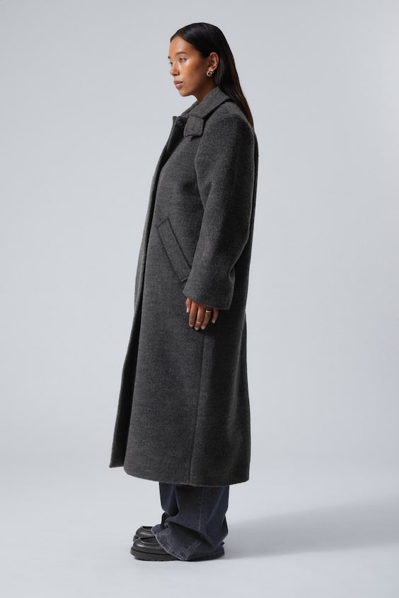 HM Langer Oversized-Mantel Aus Wollmischung