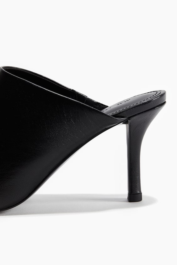 HM Lederne Mules Mit Absatz