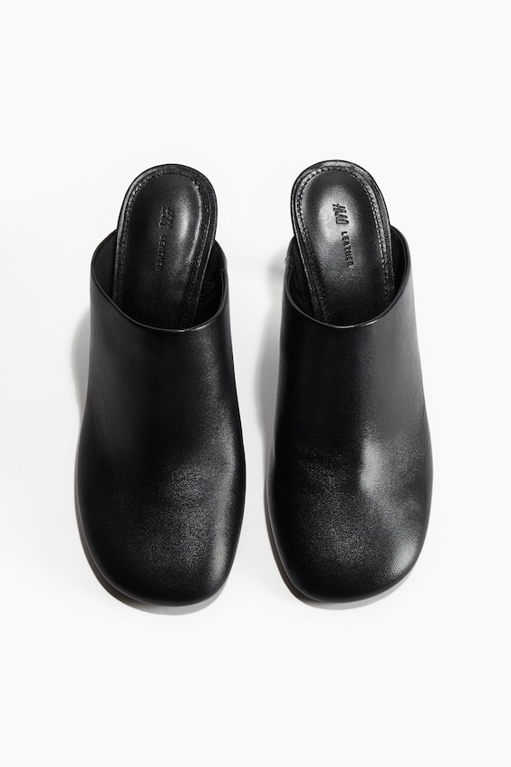 HM Lederne Mules Mit Absatz