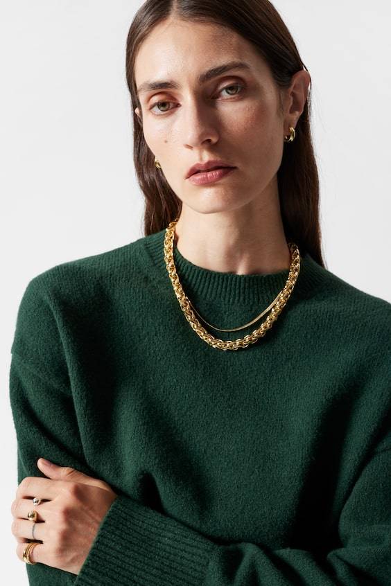 HM Locker Geschnittener Strickpullover