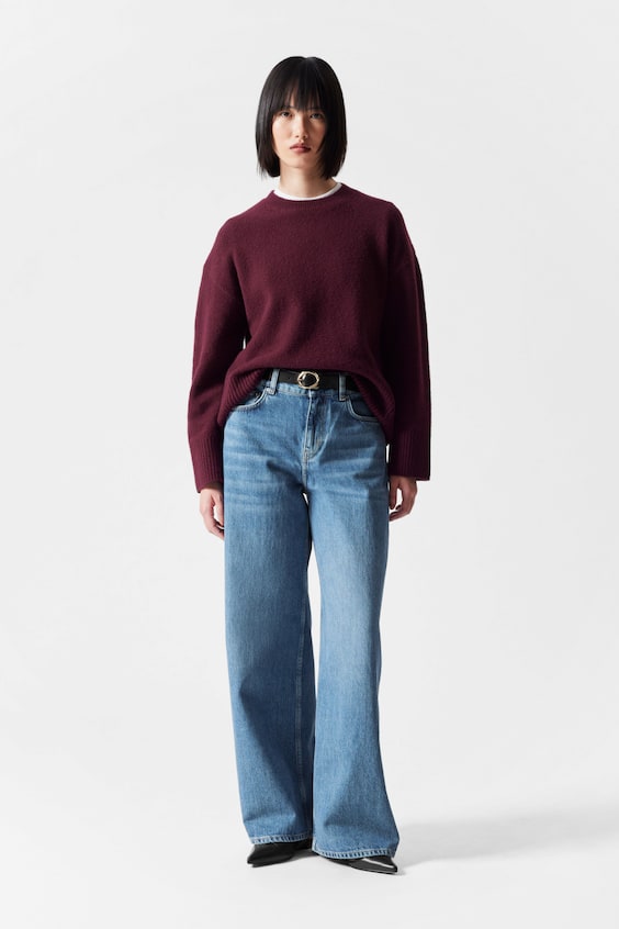 HM Locker Geschnittener Strickpullover