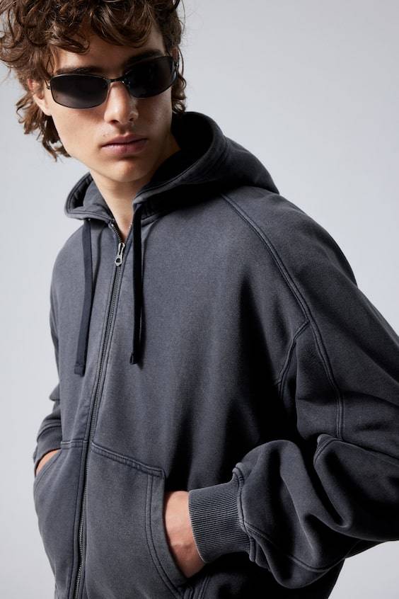 HM Locker Geschnittener Zip-Hoodie