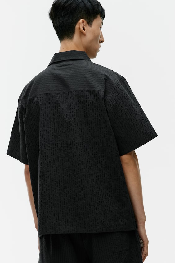 HM Locker Geschnittenes Seersucker-Hemd