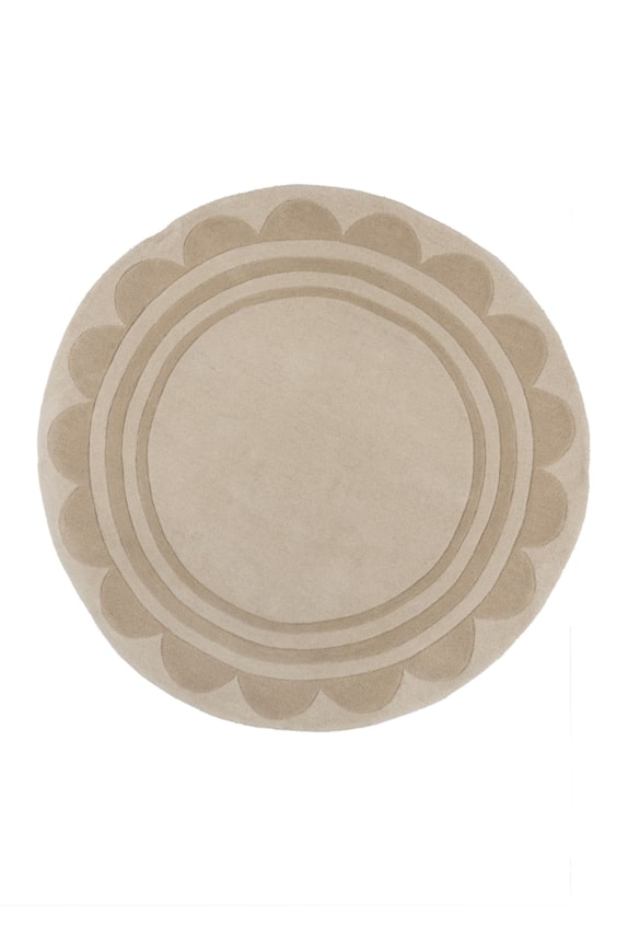 HM Lois Scallop Border Wollteppich Circle Rug