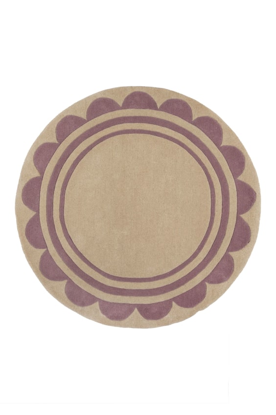 HM Lois Scallop Border Wollteppich Circle Rug