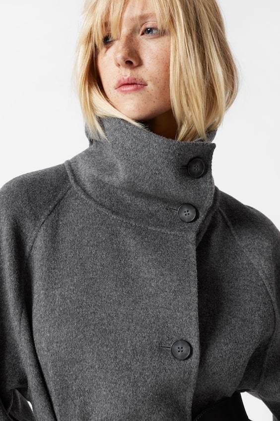 HM Mantel Aus Woll-Mix Mit Tunnelkragen