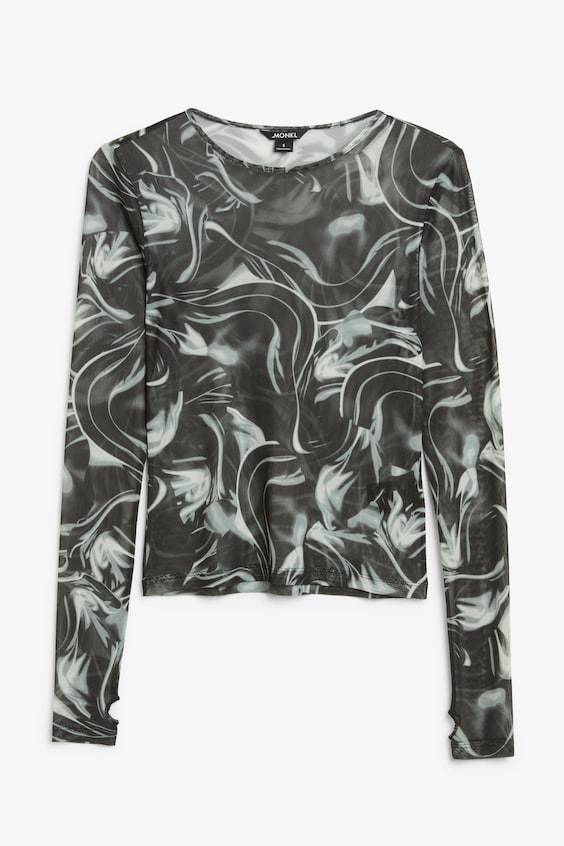 HM Mesh-Langarmshirt Mit Daumenlöchern