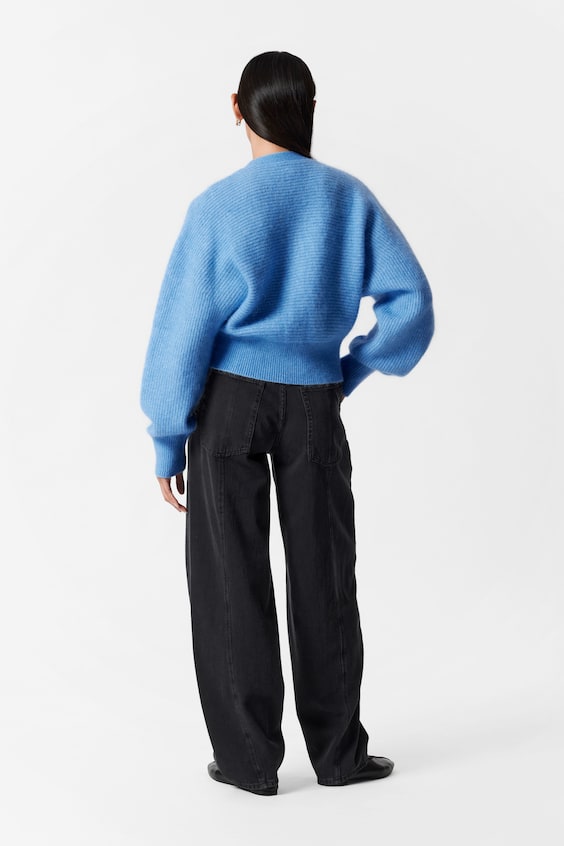 HM Mohair-Blend Rib-Knit Cardigan