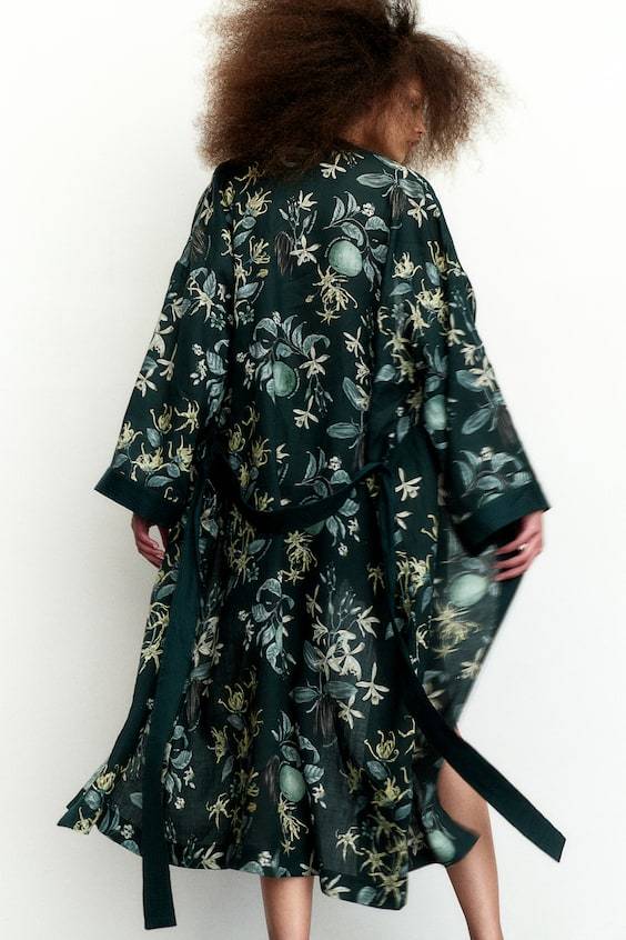 HM Morgenmantel Mit Botanikprint