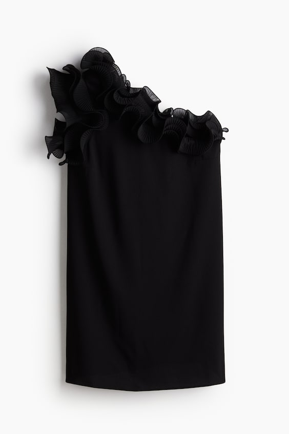 HM One-Shoulder-Kleid Mit Volantbesatz
