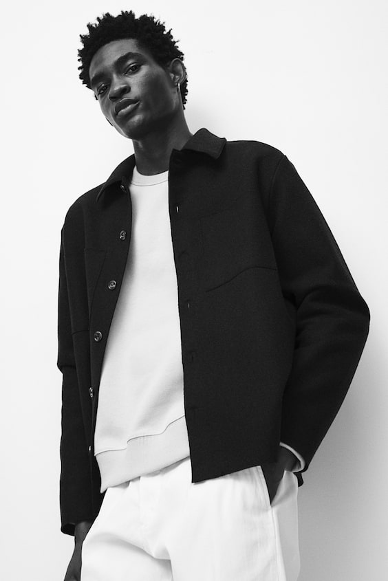 HM Overshirt Aus Wollmix Regular Fit