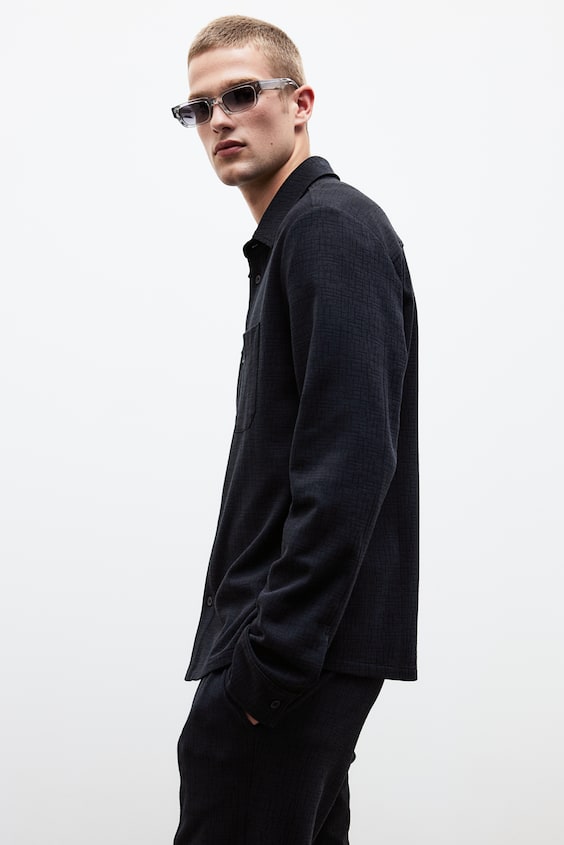 HM Overshirt Mit Struktur In Regular Fit