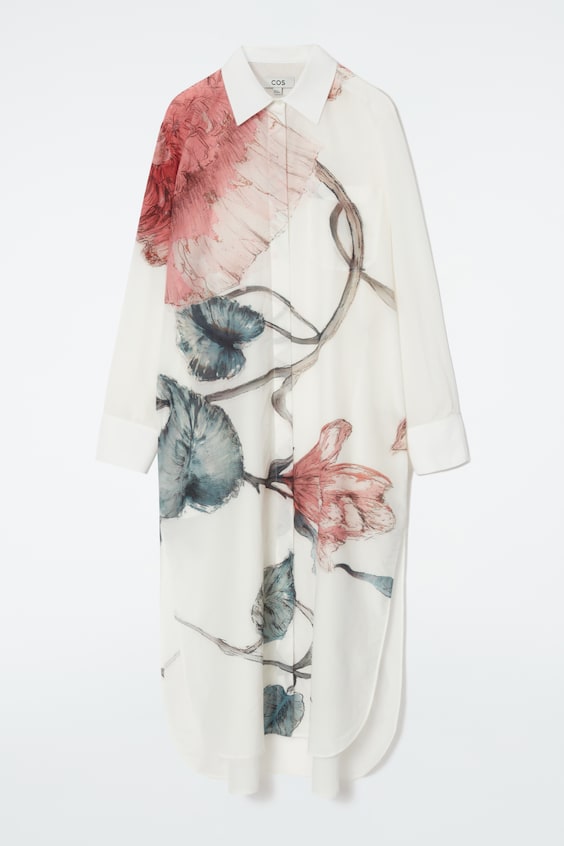 HM OVERSIZED-HEMDBLUSENKLEID MIT BLUMEN-PRINT