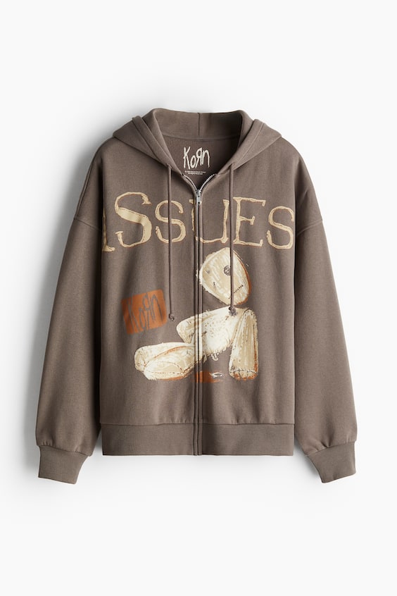 HM Oversized Hoodiejacke Mit Motivdetail