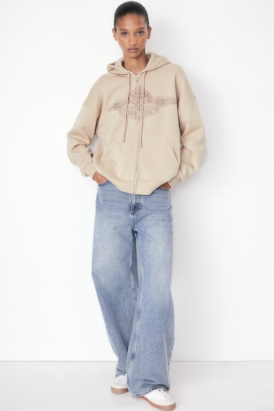 HM Oversized Hoodiejacke Mit Motivdetail