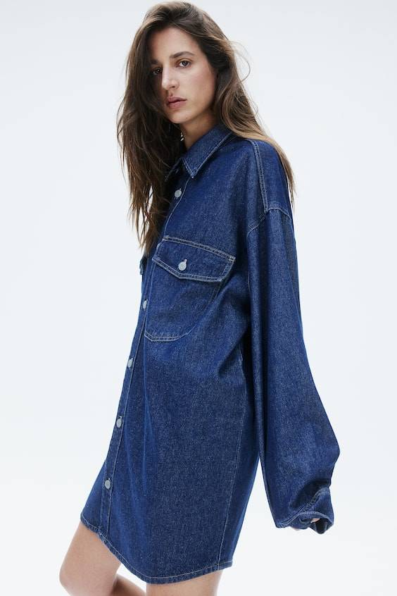 HM Oversized Jeansbluse