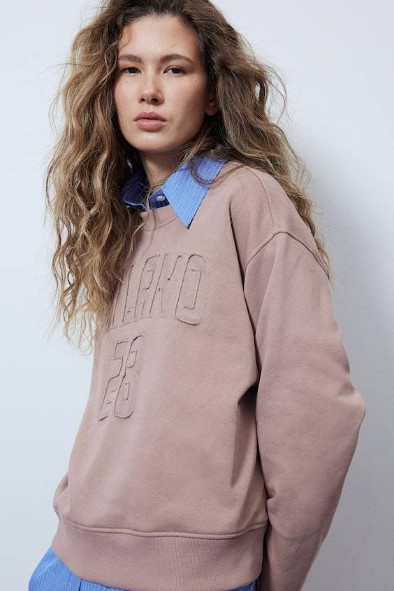 HM Oversized Motif-front Sweatshirt