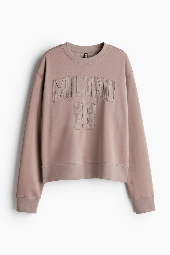 HM Oversized Motif-front Sweatshirt