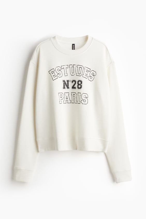 HM Oversized Motif-front Sweatshirt