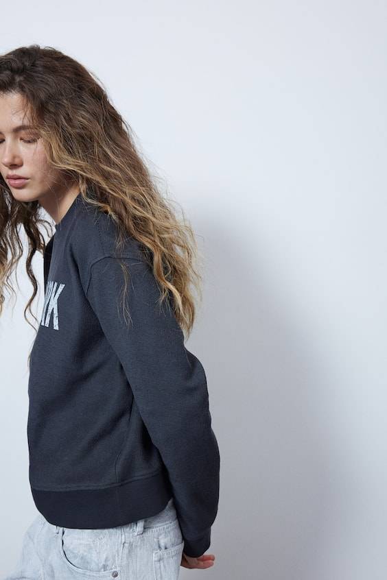 HM Oversized Motif-front Sweatshirt