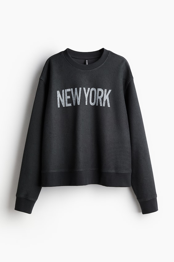 HM Oversized Motif-front Sweatshirt