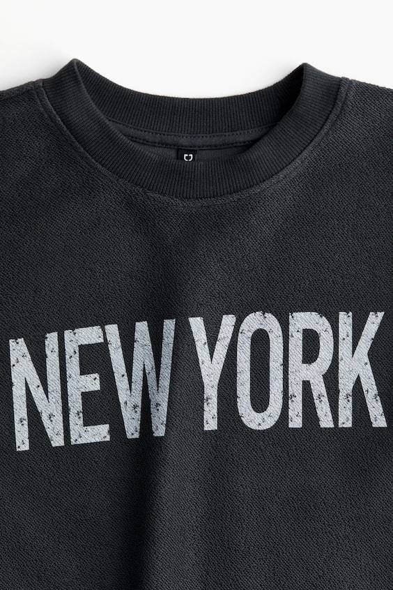 HM Oversized Motif-front Sweatshirt