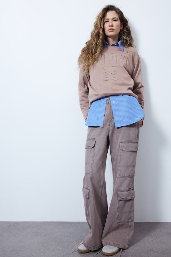 HM Oversized motif-front sweatshirt