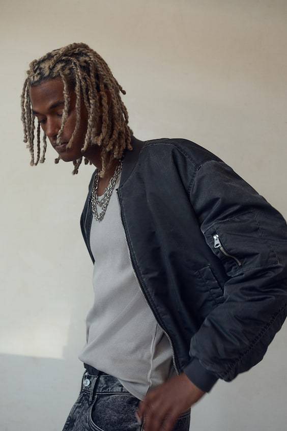 HM Oversized Pilotenjacke Im Washed-Look