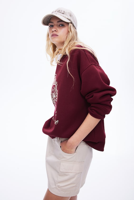 HM Oversized Sweatshirt Mit Motiv