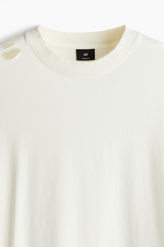 HM Oversized T-Shirt Im Worn-Look