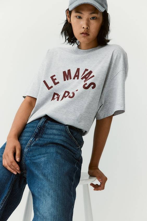 HM Oversized T-Shirt Mit Print