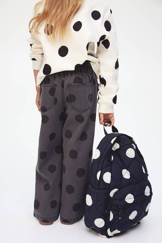 HM Patterned Wide Leg Jeans