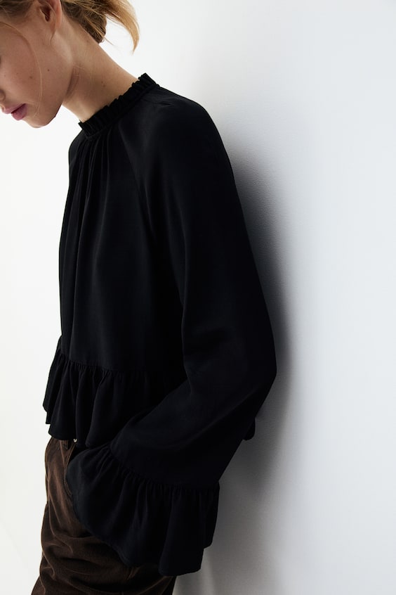 HM Peplumbluse Mit Volants