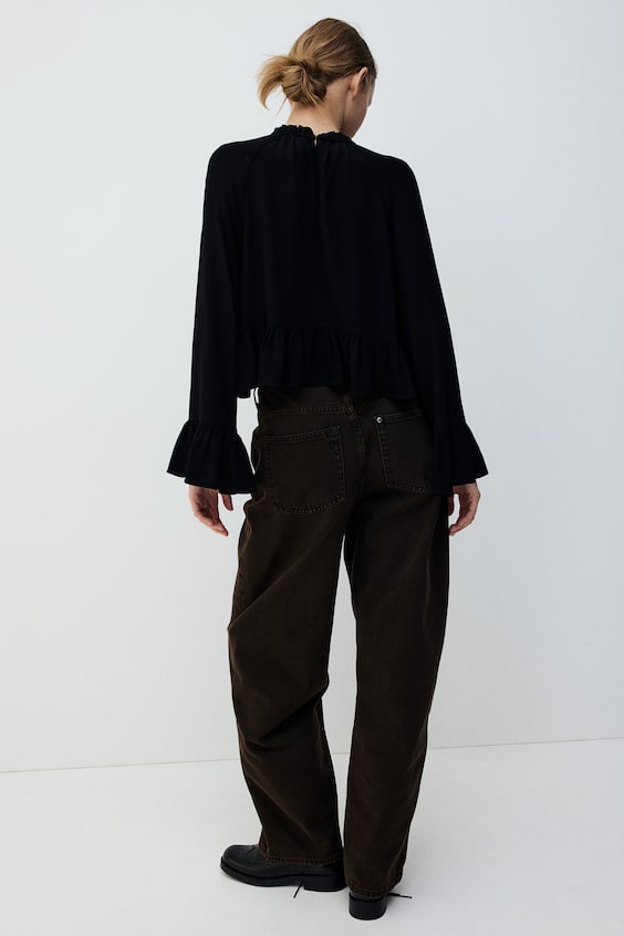 HM Peplumbluse Mit Volants