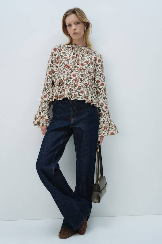 HM Peplumbluse mit Volants