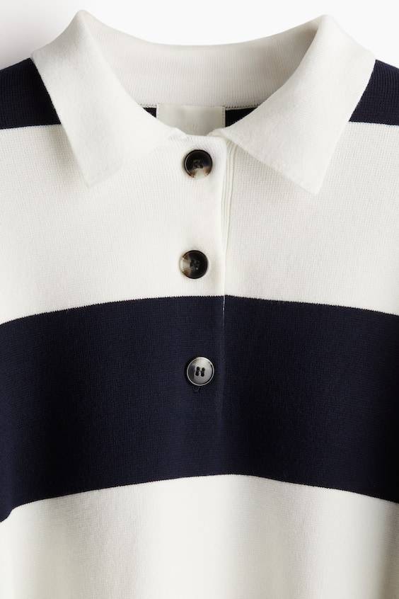 HM Polo-Pullover Aus Feinstrick