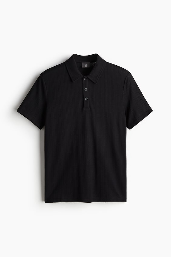 HM Poloshirt Aus Strukturjersey In Slim Fit
