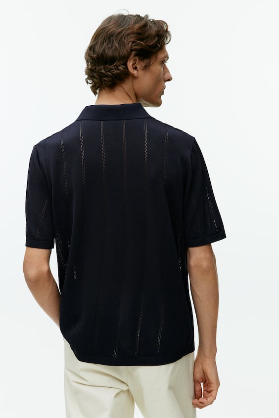 HM Poloshirt Im Pointelle-Strick