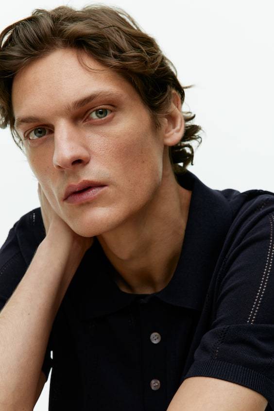 HM Poloshirt Im Pointelle-Strick