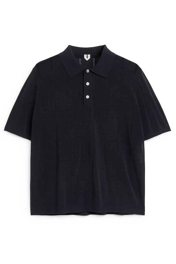 HM Poloshirt Im Pointelle-Strick