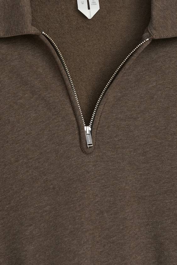 HM Poloshirt Mit Kurzem Reißverschluss