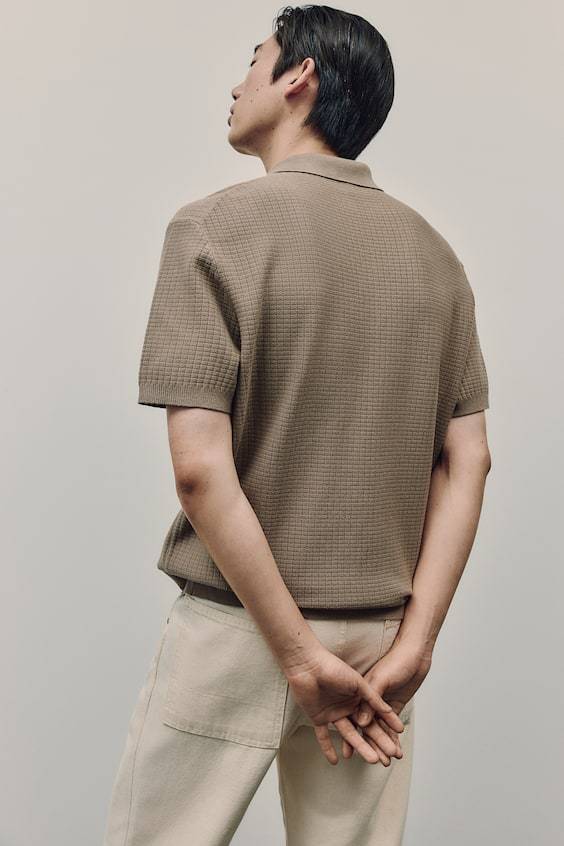 HM Poloshirt Mit Struktur In Regular Fit