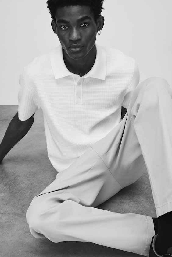 HM Poloshirt Mit Struktur In Regular Fit