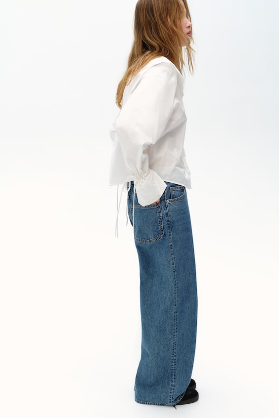 HM Popelinebluse Mit Broderie Anglaise