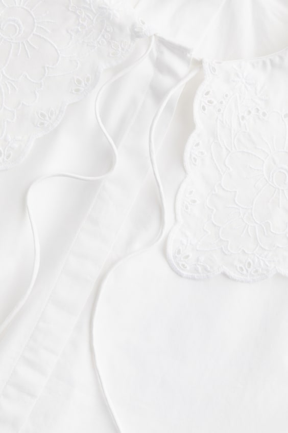 HM Popelinebluse Mit Broderie Anglaise