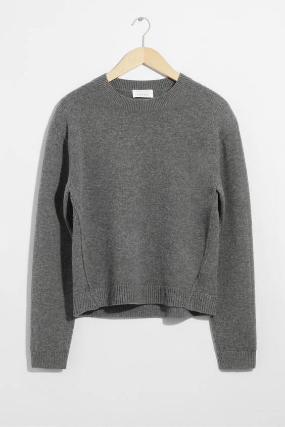 HM Pullover Aus Merinowolle Mit Schulterpolstern