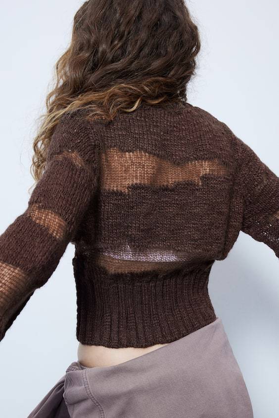 HM Pullover Mit Transparenten Partien
