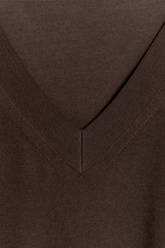 HM Pullover Mit V-Ausschnitt Aus Merinowolle